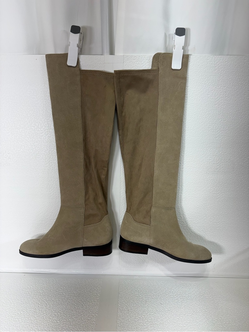 Lucky Brand Women's Knee-High Suede Riding Boots in Beige s238